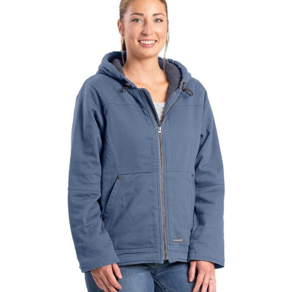 Women's Sherpa-Lined Twill Hooded Jacket Thumbnail